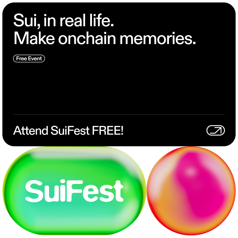 SuiNetwork's tweet photo. Experience Sui IRL at SuiFest!

A one-day festival where Sui comes alive: Live demos, games, AI, art, and more.

Happening at Marina Bay Sands on October 2, right next to Token2049. 😉

Join us for FREE.