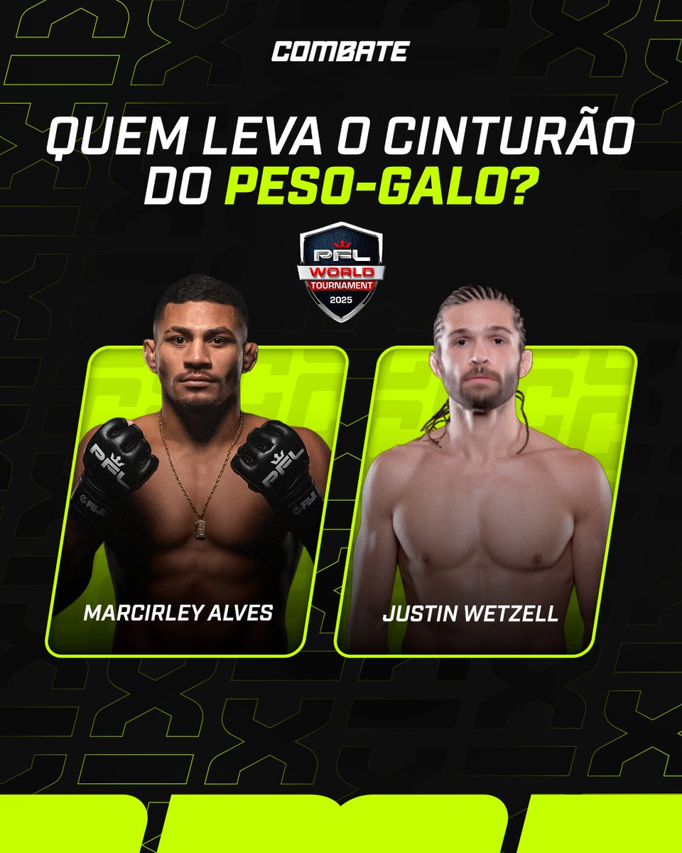 Cinturão em jogo, Brasil no cage🏆​🔥​🥊​

Marcirley Alves enfrenta Justin Wetzell na final da PFL amanhã (15) e você vai assistir ao vivo comigo, às 19h30. E aí, quem leva o cinturão?

#PFLNoCombate