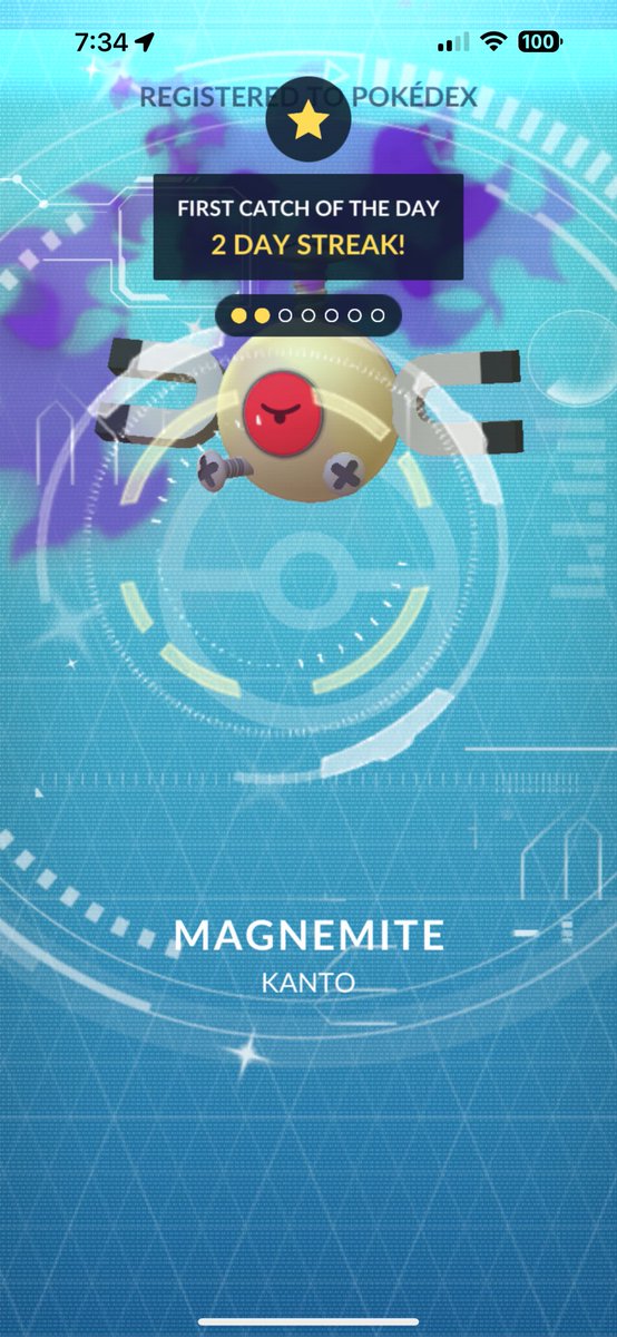 gmorning!! shiny magnemite to start the day 🌤️