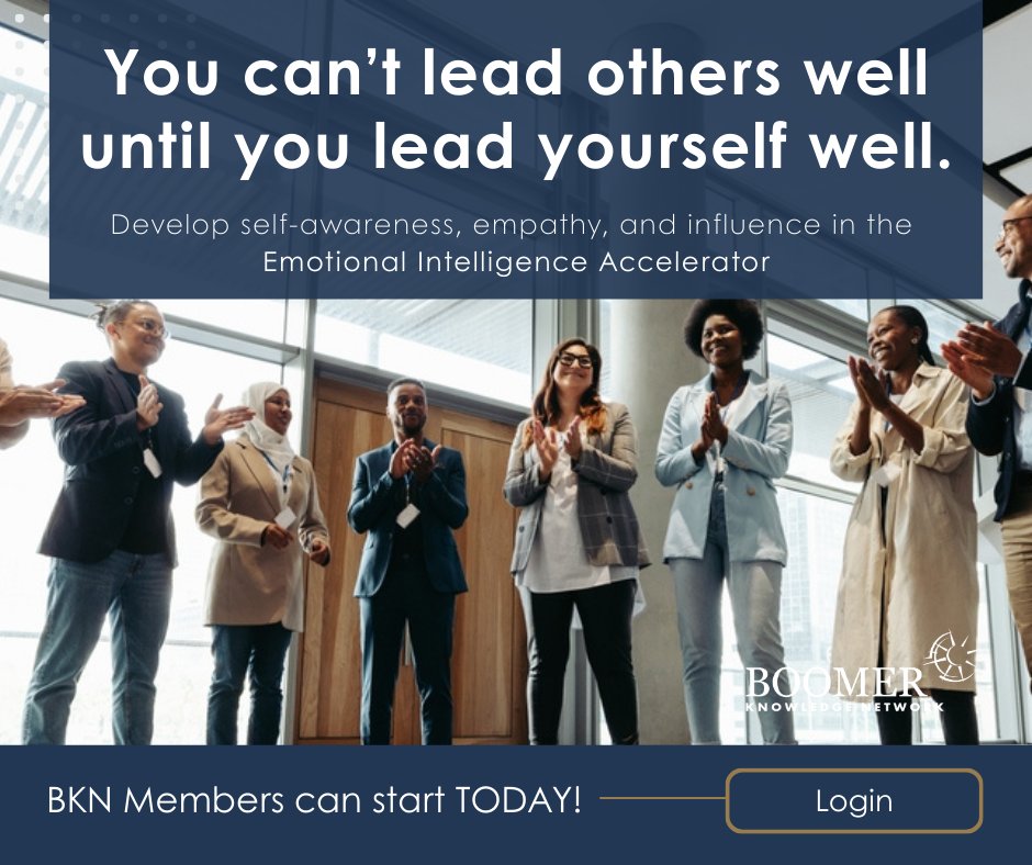 You can’t automate trust. But you can build it. Master the internal skills that drive external results in our new EQ Accelerator. Now in BKN → boomer.link/m8o

#EmotionalIntelligence #LeadershipDevelopment