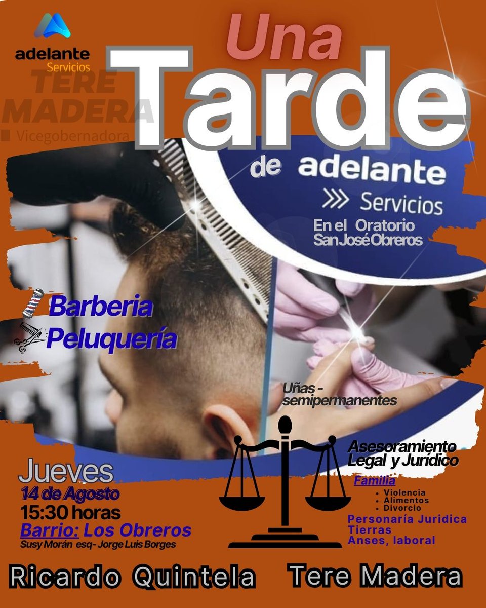 GulyArias's tweet photo. Una Tarde de Servicios en el Barrio Los Obreros... 
Barbería.. Peluquería... Uñas... Asesoramiento Legal y Jurídico... 
"Servicios Gratuitos"

@TeresitaMadera @QuintelaRicardo https://t.co/fQgYDb670Z