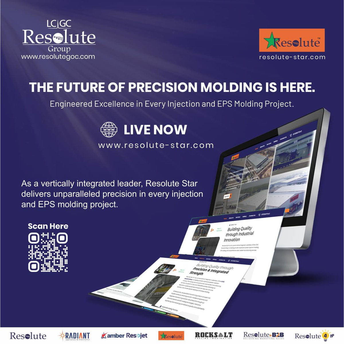 We’re live! 
Resolute Star is redefining injection &amp; EPS molding with precision, reliability, and innovation.
Proudly part of LCGC Resolute Group - molding the future with tech, quality &amp; efficiency.

🌐 resolute-star.com

#ResoluteStar #InjectionMolding #EPSMolding