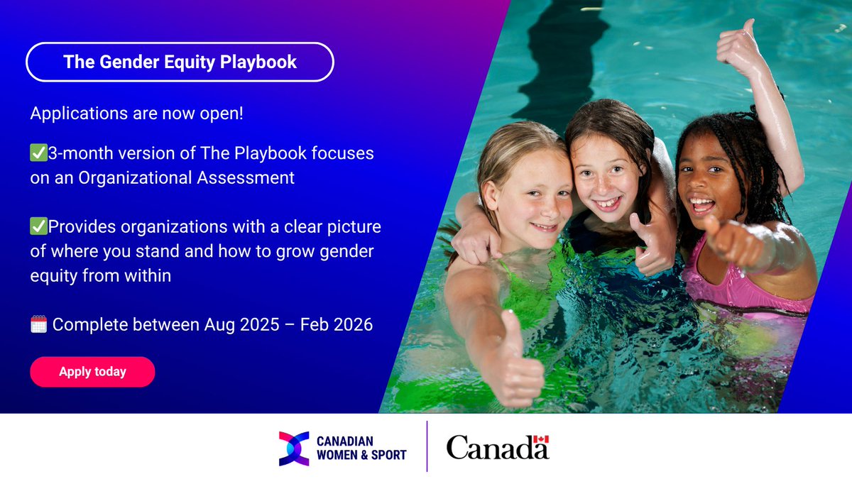 📊93% of past sport leaders said the Playbook boosted their gender equity knowledge, motivation, and skills – and now it’s your turn.

PSOs, apply now: fieldofplay.womenandsport.ca/application?s=…
