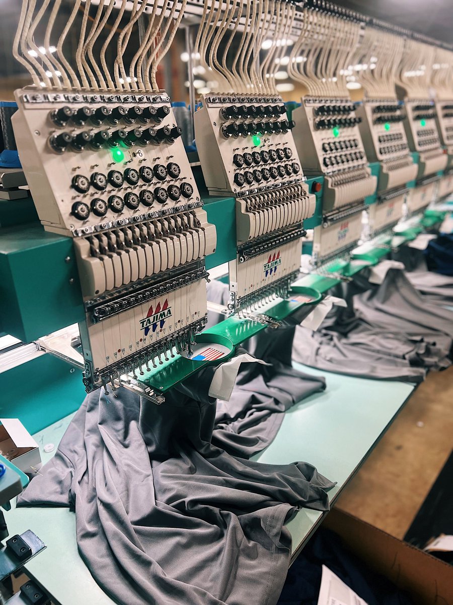 QueensboroUSA's tweet photo. From embroidery to print, your logos come to life here at Queensboro! Our embroidery needles are dancing, the presses are rolling, and custom orders are flying out the door. Who’s ready to make something unforgettable?! 👕🧢👚 https://t.co/LSdNNoDQ9b