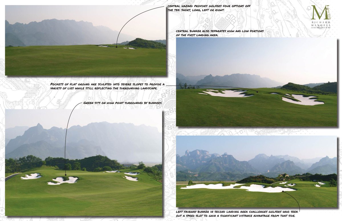 Reflecting back on one of my favorite projects, Skydoor Golf Club.  Every hole was designed and named after a specific landmark surrounding Zhangjiajie, Hunan, China. You can follow the link here to see our hole by hole narrative: 
online.fliphtml5.com/pwzzy/ygwp/#p=1