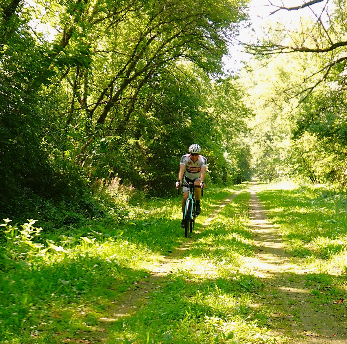 Teamsluggo's tweet photo. We did a very nice #gravel #gravelriders on the Mascoutin State Trail in Wisconsin from Fondulac to Berlin and back on a great summer's day ride with atmospheric ambiance and great scenery, it was a great 64-mile #groad ride! https://t.co/cmDDU44ERZ