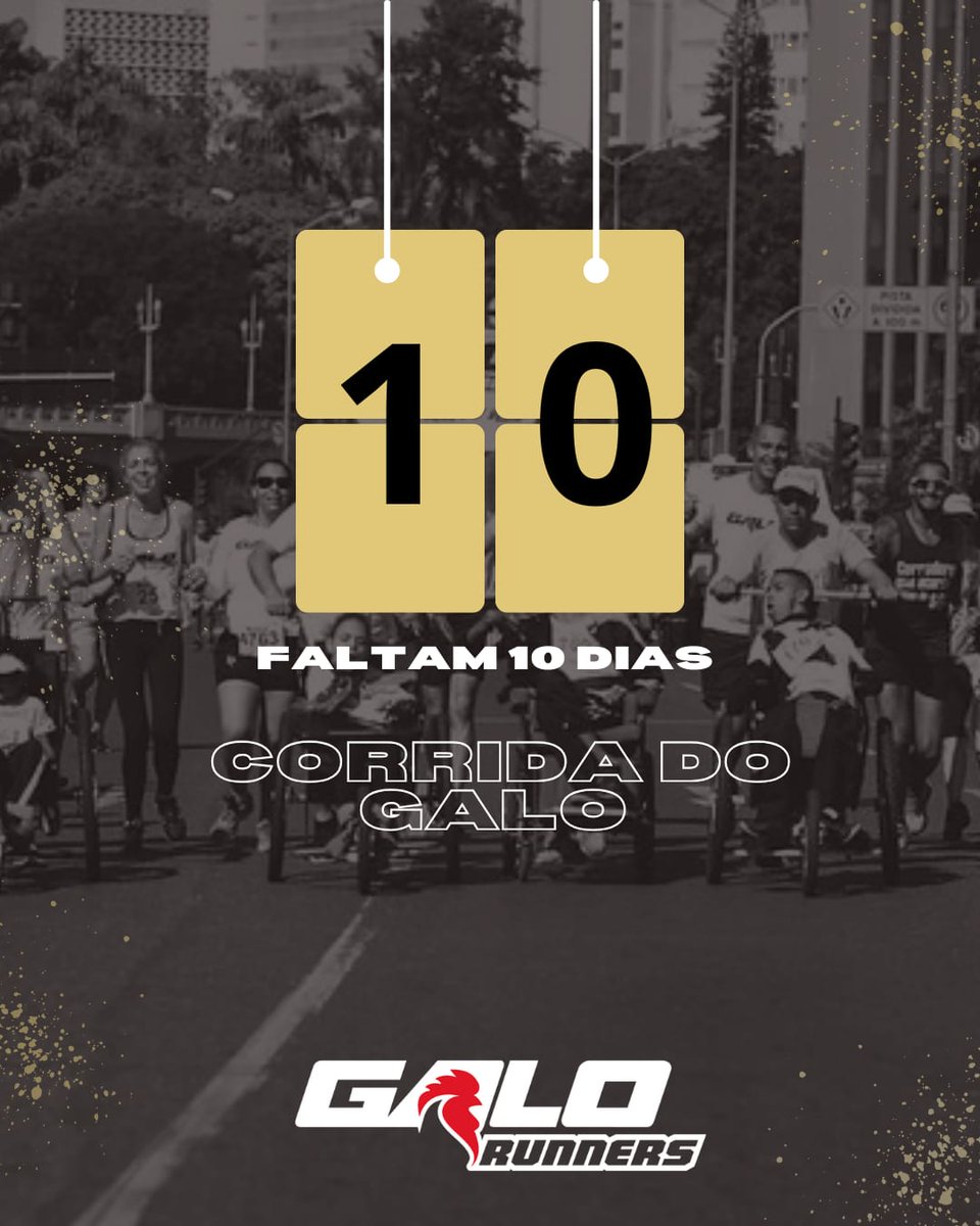 Faltam 10 dias para a Corrida do Galo. 
Lembrança da Galo Runners com o Pernas de Aluguel que mais uma vez estará conosco. 

E vc, já garantiu sua inscrição?
Acesse galorunners.com.br/galo e aproveite as ultimas vagas.
Preço de primeiro lote e sem taxas só com a Galo Runners.