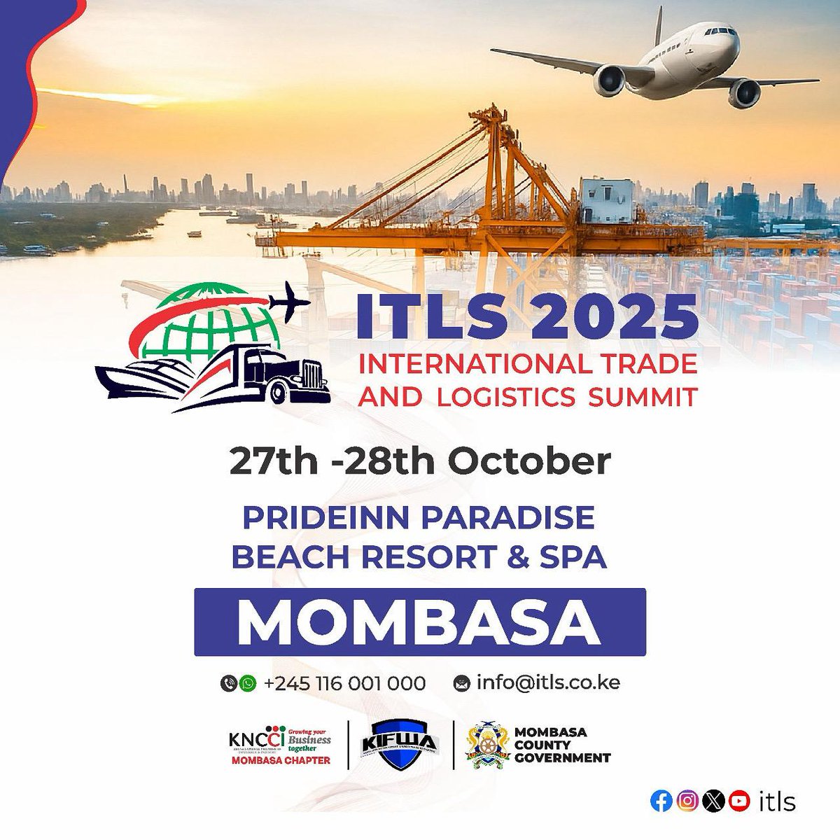 KifwaK's tweet image. #KIFWA &amp;amp; @KncciMombasa met the @KTA_Kenya leadership to discuss an exciting upcoming event; the International Trade and Logistics Summit - ITLS3025, taking place at @PrideInnParadis Beach Resort &amp;amp; SPA in Mombasa on 27th–28th October 2025
#ITLS2025 #LogisticsExcellence
#Mombasa