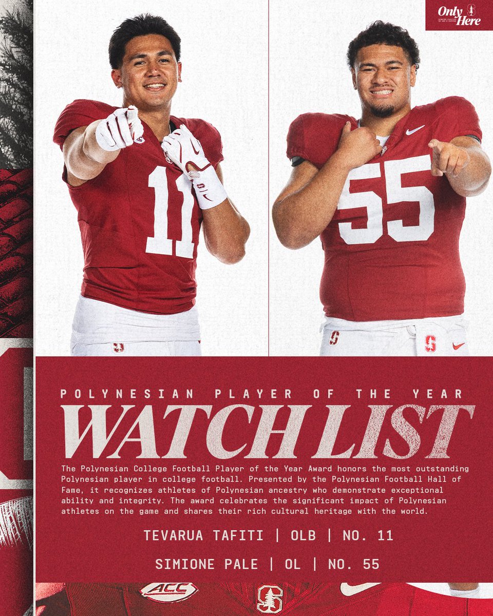 Stanford Football (@stanfordfball) on Twitter photo Two Card land on the Polynesian College Football Player of the Year Watch List π²
<a href="/TevaruaT/">Tevarua Tafiti</a> x <a href="/PaleSimione/">Simione Pale πΉπ΄</a> Two Card land on the Polynesian College Football Player of the Year Watch List π²
<a href="/TevaruaT/">Tevarua Tafiti</a> x <a href="/PaleSimione/">Simione Pale πΉπ΄</a>