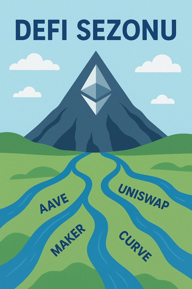 ustadsplinter34's tweet image. 2026’da Altcoin değil, DeFi sezonu görebiliriz
🔍 Neden?
Ethereum’a akan kurumsal likidite 💰, gecikmeli de olsa DeFi protokollerine yönelir.
ETF’ler → Spot ETH alımı → Arz azalır 🪙
ETH fiyatı yükseldikçe stake getirileri (APR) 📈, lending/borrowing hacimleri ve DEX işlem…