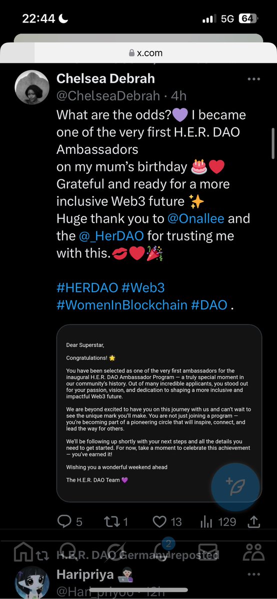 Arcadia:arctheshark ๐ฆ (๐ซ,๐ซ) (@arctheshark44) on Twitter photo Iโve always rly loved supporting and empowering women to have a ๐ข voice!!
Now Iโm a <a href="/_HerDAO/">H.E.R. DAO @ H.E.R. DAO HACKERHOUSE w/ ETH ACCRA</a> ambassador. Itโs looking โฌ๏ธ for me, canโt wait to contribute to inclusivity in web3 + meet new friends. Thx <a href="/Onallee/">Onallee | #Buildinโ ๐ </a> for the trust!
#HERDAO #womeninweb3 Iโve always rly loved supporting and empowering women to have a ๐ข voice!!
Now Iโm a <a href="/_HerDAO/">H.E.R. DAO @ H.E.R. DAO HACKERHOUSE w/ ETH ACCRA</a> ambassador. Itโs looking โฌ๏ธ for me, canโt wait to contribute to inclusivity in web3 + meet new friends. Thx <a href="/Onallee/">Onallee | #Buildinโ ๐ </a> for the trust!
#HERDAO #womeninweb3