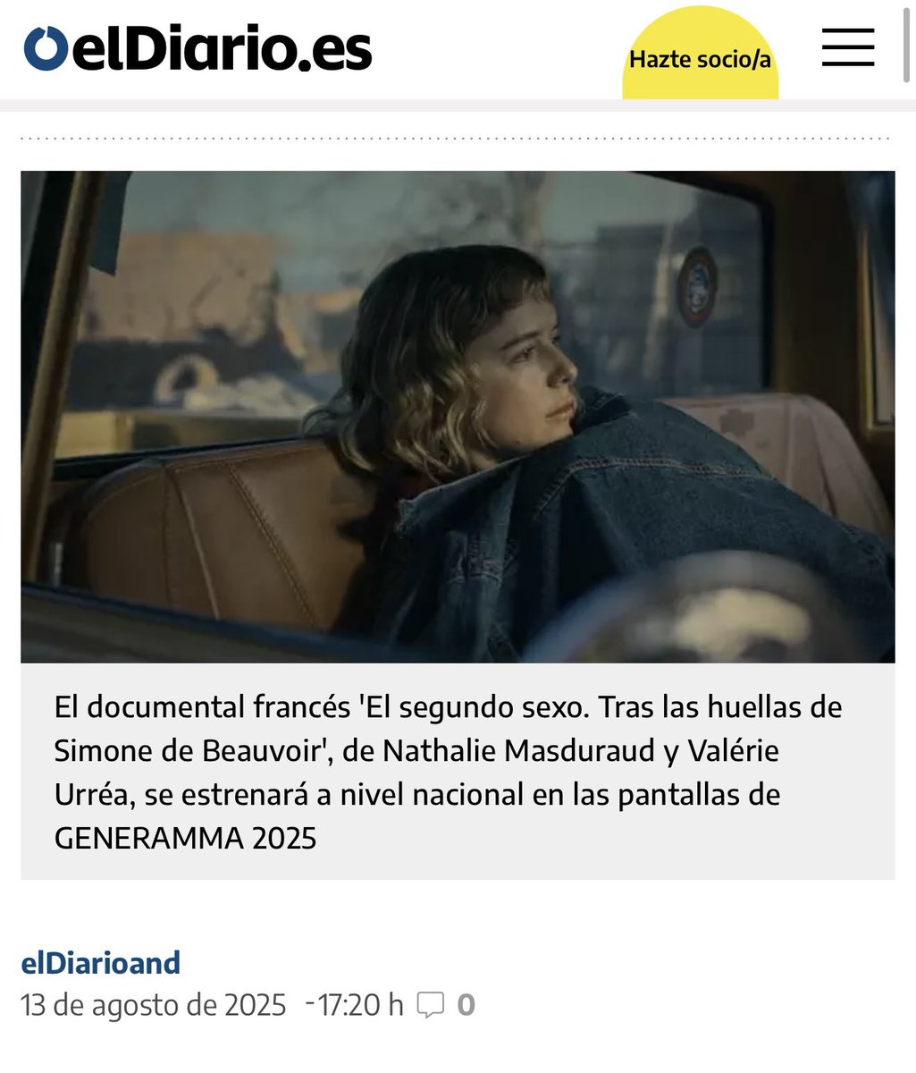 Generamma (@generammafest) on Twitter photo 🧡 GENERAMMA enciende Chiclana este 2025 con el estreno de 'El segundo sexo', documental sobre Simone de Beauvoir.
👀 <a href="/eldiarioes/">elDiario.es</a>
eldiario.es/andalucia/gene… 🧡 GENERAMMA enciende Chiclana este 2025 con el estreno de 'El segundo sexo', documental sobre Simone de Beauvoir.
👀 <a href="/eldiarioes/">elDiario.es</a>
eldiario.es/andalucia/gene…