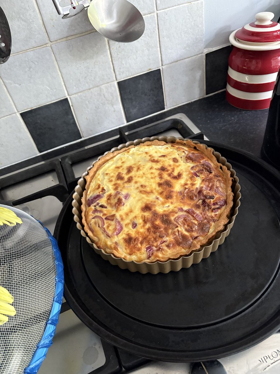 Homemade quiche is nothing like the limp offerings in most supermarkets. That’s what I’m telling Pete.,…..