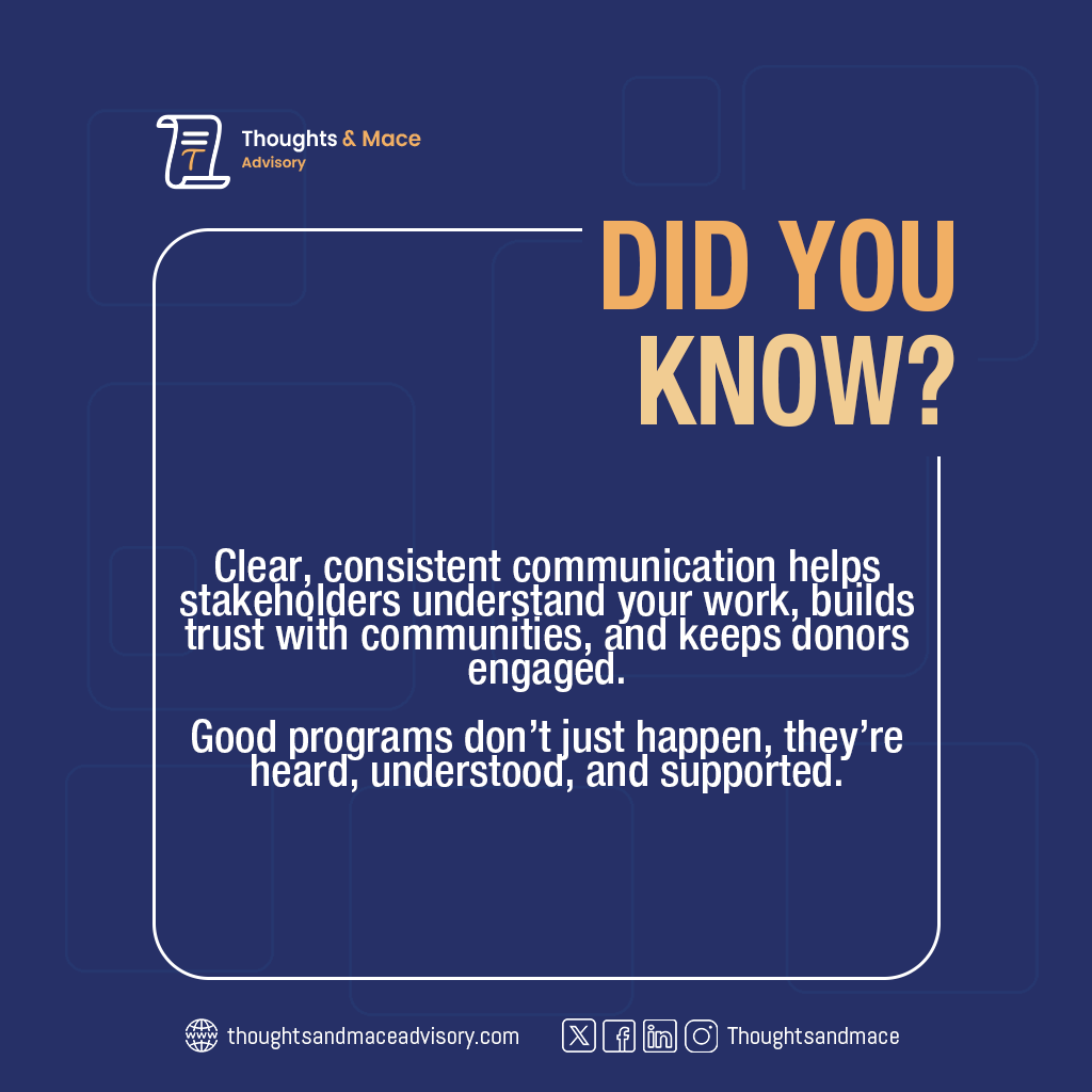 Organizations that integrate communication into program planning and implementation consistently achieve better results.

Here's why communication should be a priority, not an afterthought:

- Builds understanding and trust among stakeholders
- Fosters alignment with communities,