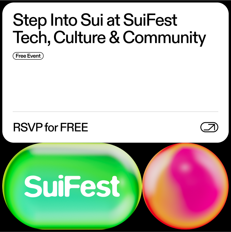 SuiNetwork's tweet photo. Meet the Sui Community at SuiFest.

Builders, creators, and innovators under one roof, on October 2nd in Singapore.

RSVP for FREE.