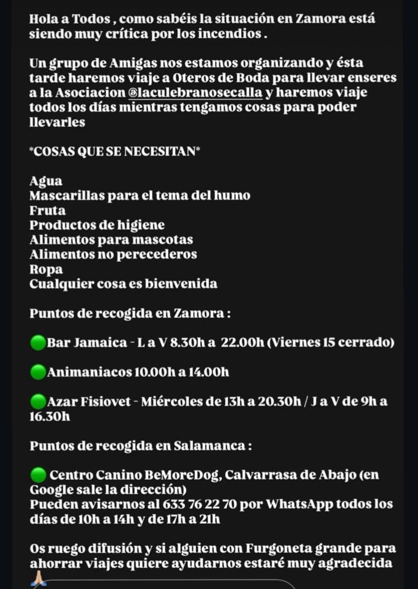 Pido atención a este tweet, están QUEMANDO ZAMORA

En los últimos 3 años ha ardido un 9% de la provincia por negligencias e incompetencia de la Junta de Castilla y León

Estaréis al tanto pero la situación es horrible, dejo en las imágenes contactos para poder colaborar si