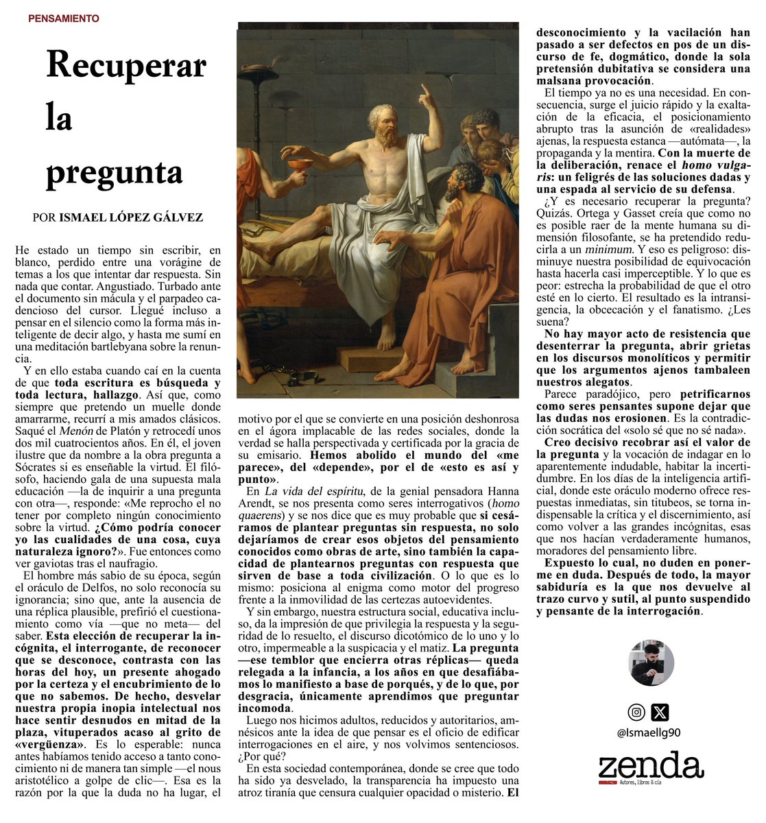 Hemos abolido el mundo del «me parece» por el de «esto es así y punto».