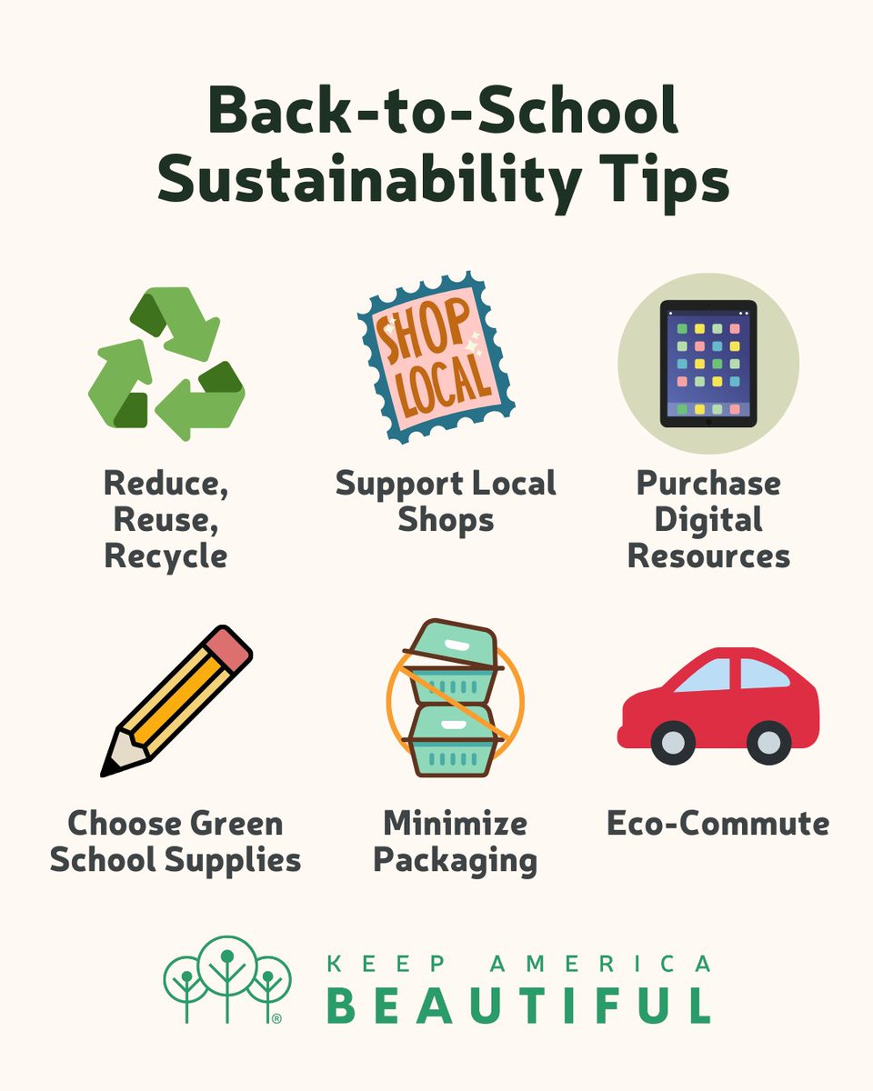 It's time to head #backtoschool - with a green mindset! Our latest blog post shares 10 sustainable tips to kickstart the academic year.

We’d love to hear from you! How do you plan to keep it green this school year? kab.org/10-sustainable…