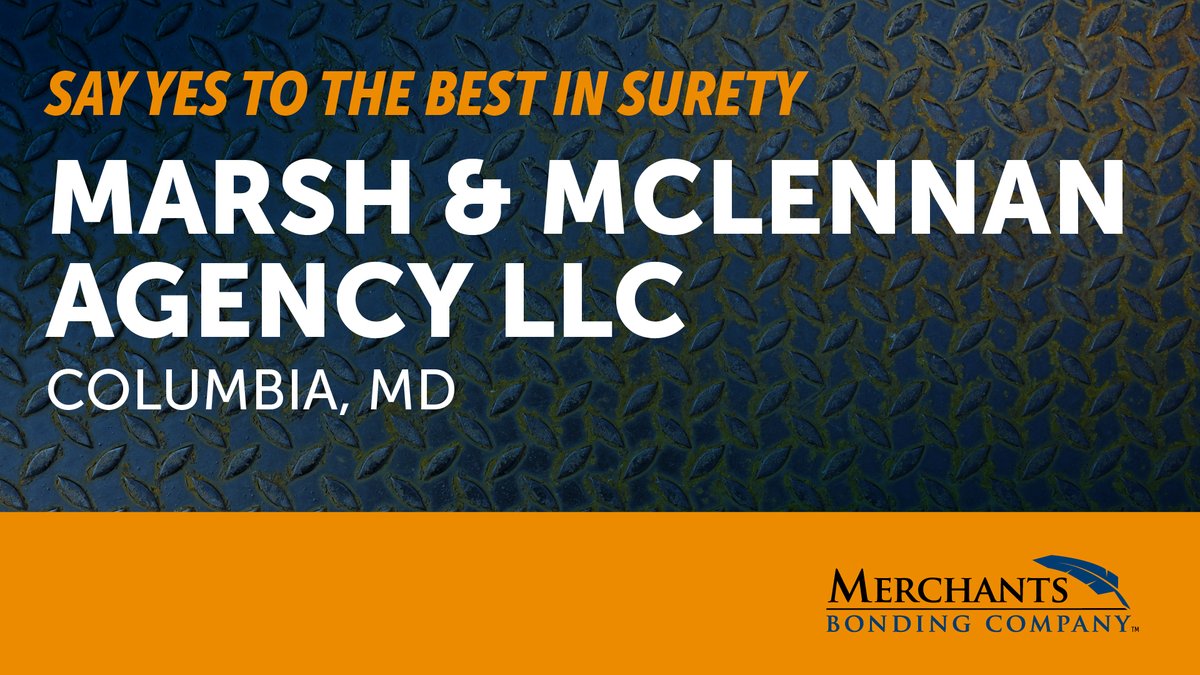 Partner with the best. Choose Merchants’ Surety Elite partners at <a href="/Marsh_MMA/">Marsh McLennan Agency</a> for your surety solutions.
ow.ly/T54m50Wy1Eb
