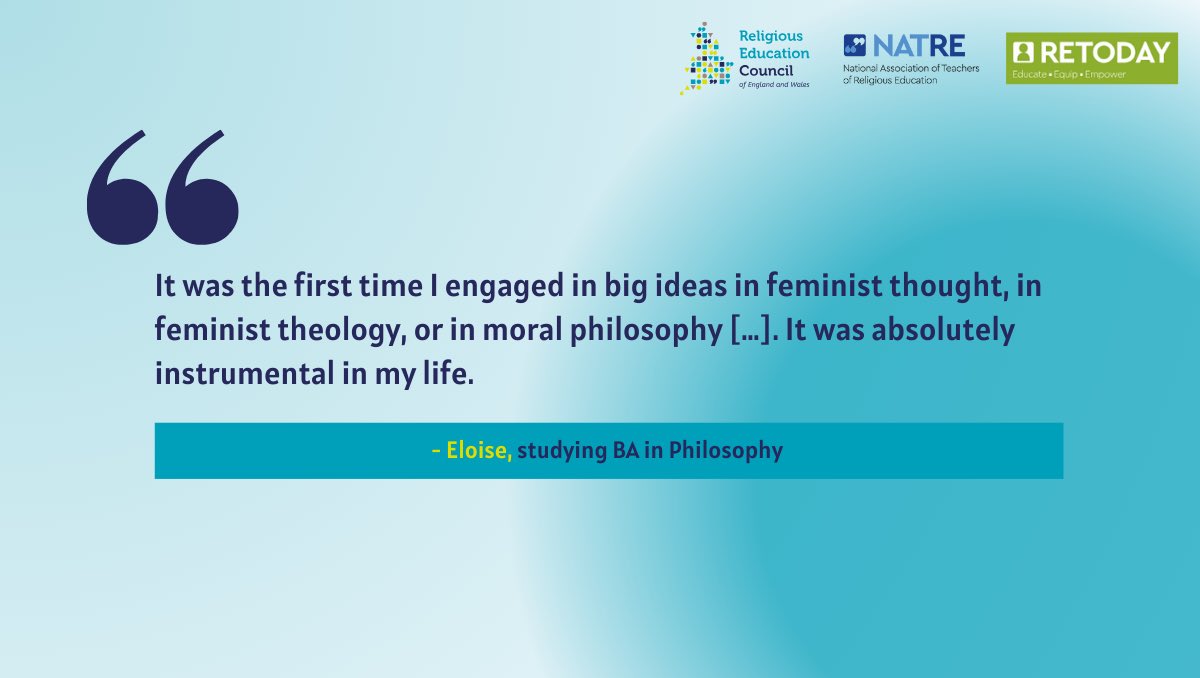 NATREupdate's tweet photo. What do students say about the value of taking Religious Studies at A level? Here are a couple of comments shared with us… https://t.co/xqryKYwdgB