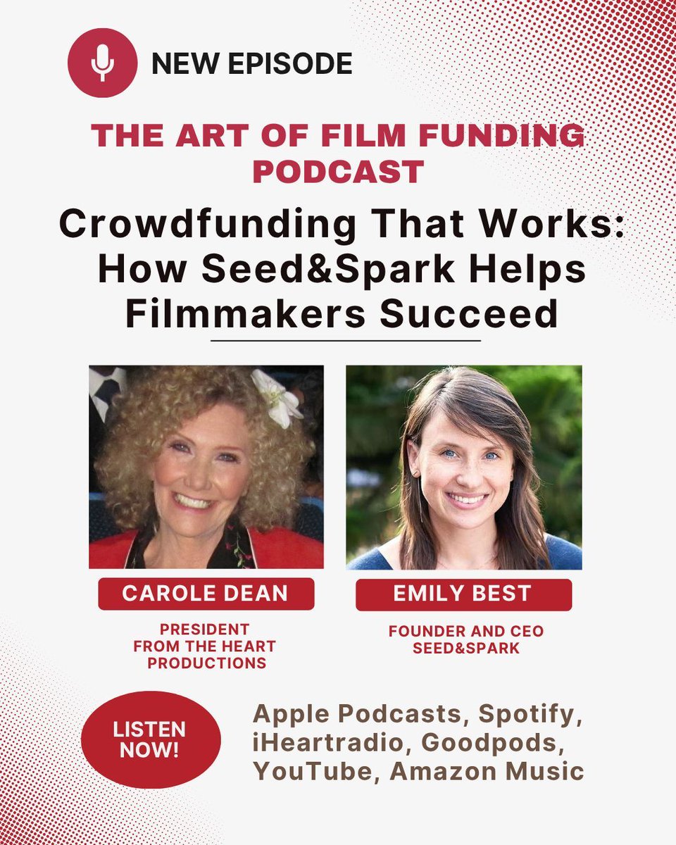 From The Heart Productions (@fromtheheartprd) on Twitter photo 🎬 Want to fund your film and build a loyal audience?
Emily Best, founder of <a href="/seedandspark/">Seed&Spark</a>, joins The Art of Film Funding Podcast to share proven crowdfunding strategies that have raised millions for indie films
Listen 🎧buff.ly/H5VcO6C
#FilmFunding #Crowdfunding 🎬 Want to fund your film and build a loyal audience?
Emily Best, founder of <a href="/seedandspark/">Seed&Spark</a>, joins The Art of Film Funding Podcast to share proven crowdfunding strategies that have raised millions for indie films
Listen 🎧buff.ly/H5VcO6C
#FilmFunding #Crowdfunding