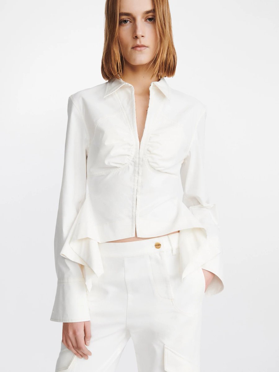 yawbbb's tweet photo. Dion Lee - Handkerchief Cinch Shirt https://t.co/utTvcBF1oq