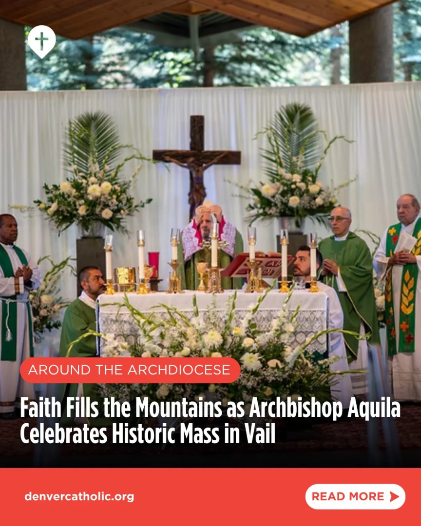 A historic moment in the Rockies—Archbishop Samuel J. Aquila celebrated Mass in Vail, bringing together the faithful for a powerful day of worship in the mountains. See the photos → denvercatholic.org/photos-faith-f…