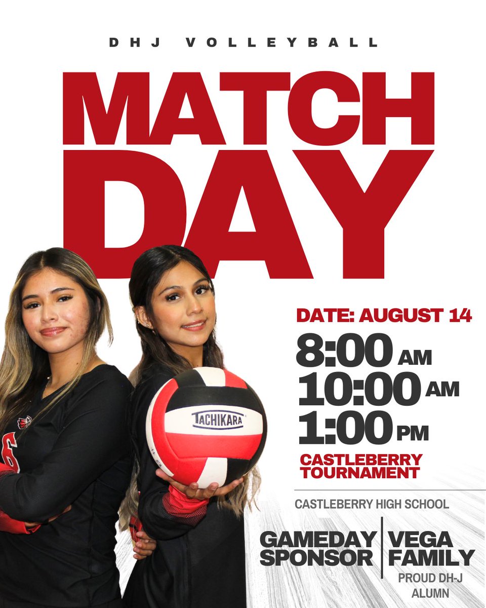 It’s that time! Today our Eagles will be competing in the 2025 Castleberry Volleyball Tournament! Let’s get it done today🦅

We want to thank the Vega Family for getting our kids fed today! It is great to see the DHJ Family and Community come together for our kids, THANK YOU!