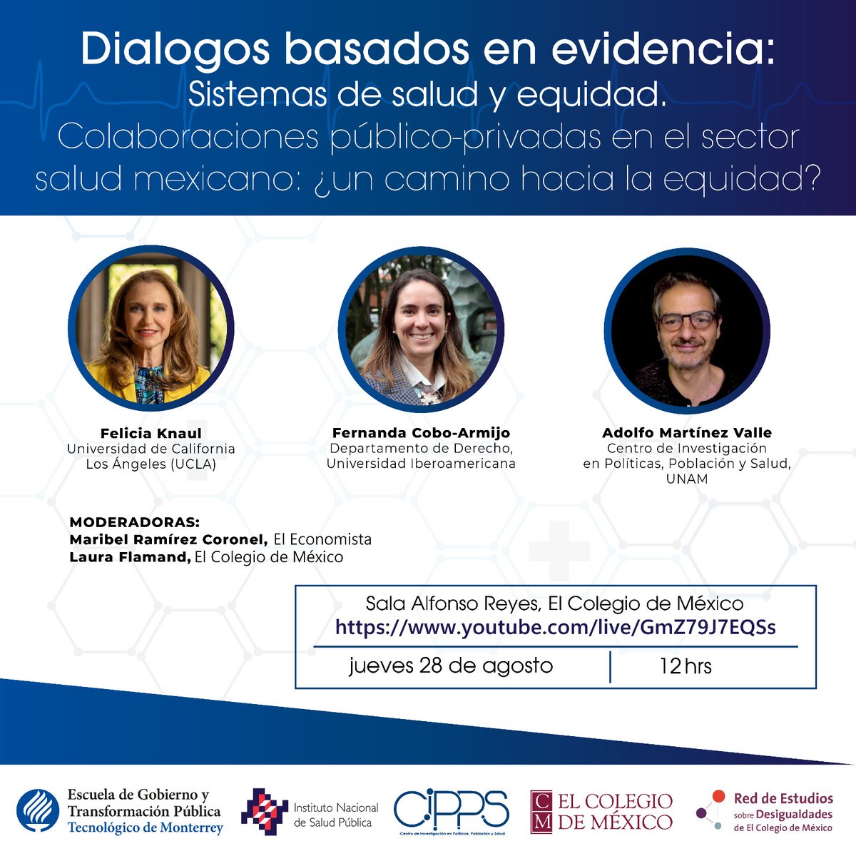 gutierrezjp's tweet photo. #SEMINARIO Nueva sesión del espacio para discutir sobre #SistemasDeSalud y #Equidad generado entre @cippsunam @des_igualdades @inspmx @EVIS_EGobyTP Jueves 28 en @elcolmex para hablar sobre los retos de la participación del sector privado en salud con @FeliciaKnaul @fercoba #AMV https://t.co/jsAnPe3lxZ