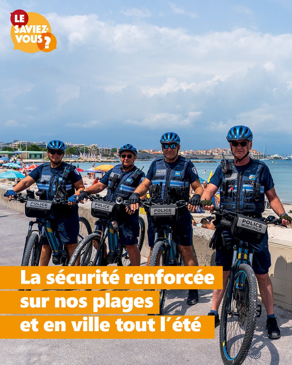 🤔 Le saviez-vous ❓

👮 La sécurité est renforcée pendant l’été

🚔 En plus des renforts de police nationale, de la CRS et de l'opération Sentinelle, les brigades nautique, canine et VTT de la police municipale veillent sur votre sécurité

🛂 Les vendredis, samedis et dimanches,