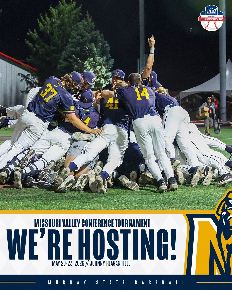 Murray State Racers Athletics (@msuracers) on Twitter photo The 2026 <a href="/MVCsports/">Missouri Valley Conference</a> Baseball Tournament Presented by Credit Union 1 will be played at Johnny Reagan Fieldโผ๏ธ
๐: bit.ly/4190aul
#GoRacers๐ | <a href="/RacersBaseball/">Murray State Baseball</a> The 2026 <a href="/MVCsports/">Missouri Valley Conference</a> Baseball Tournament Presented by Credit Union 1 will be played at Johnny Reagan Fieldโผ๏ธ
๐: bit.ly/4190aul
#GoRacers๐ | <a href="/RacersBaseball/">Murray State Baseball</a>