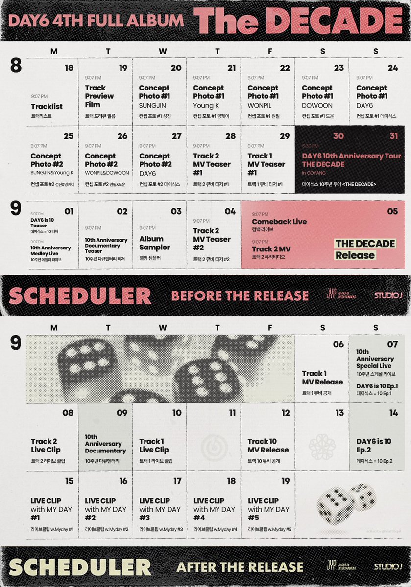 wishforpil's tweet photo. DAY6(데이식스) 4th Full Album 
<The DECADE> Scheduler
(Calender ver.)🗓 

#DAY6 #데이식스 #The_DECADE https://t.co/BubCdW4uAc