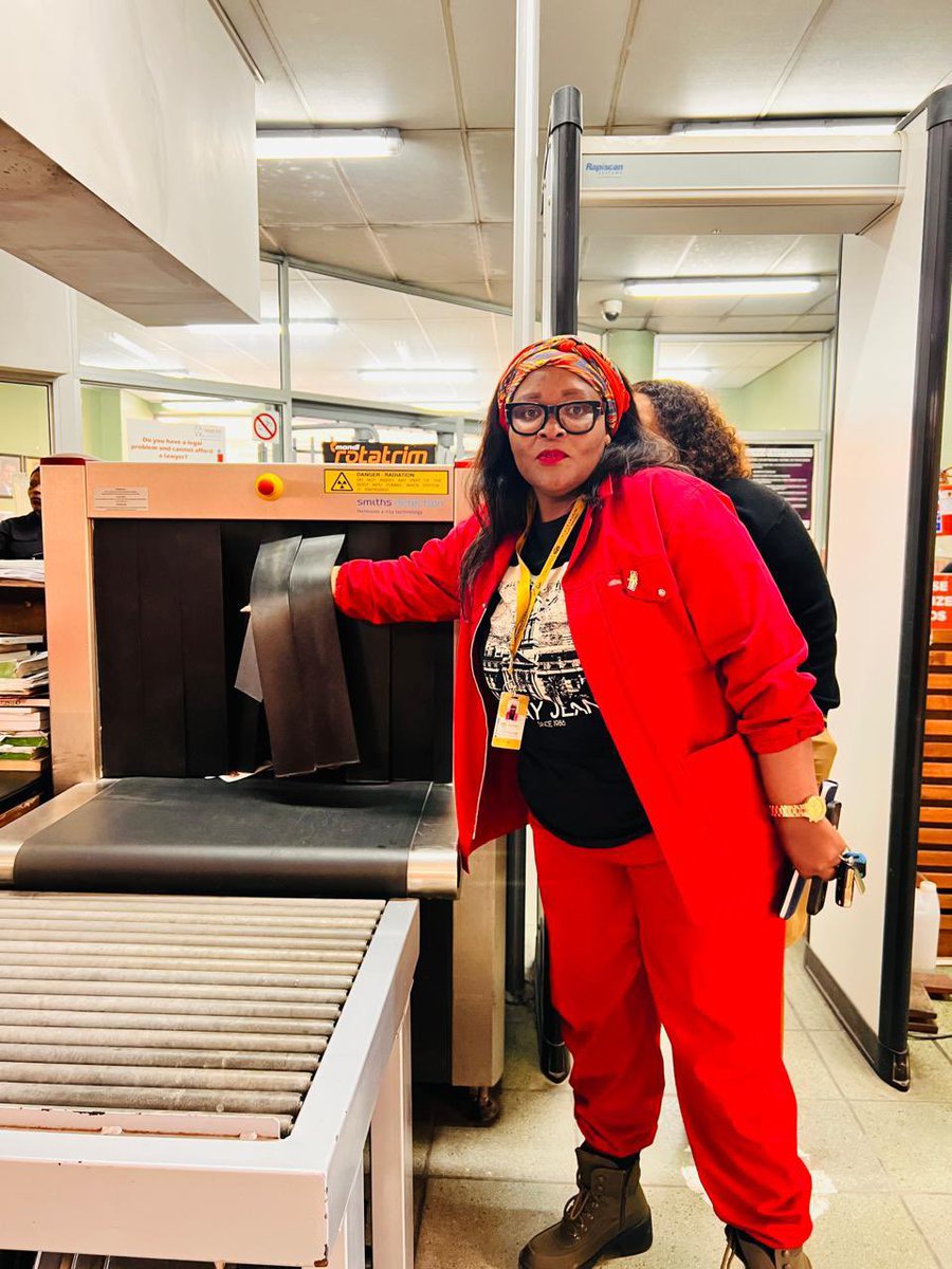 Economic Freedom Fighters (@effsouthafrica) on Twitter photo ♦️In pictures♦️
EFF Member of Parliament, Honourable <a href="/MathibeRebecca/">Rebecca Mamaila Mohlala</a>, conducted an oversight visit to the Khayelitsha Magistrate’s Court, exposing serious security failures endangering the lives of court users.
The court’s X-ray screening machine is non-functional, leaving ♦️In pictures♦️
EFF Member of Parliament, Honourable <a href="/MathibeRebecca/">Rebecca Mamaila Mohlala</a>, conducted an oversight visit to the Khayelitsha Magistrate’s Court, exposing serious security failures endangering the lives of court users.
The court’s X-ray screening machine is non-functional, leaving