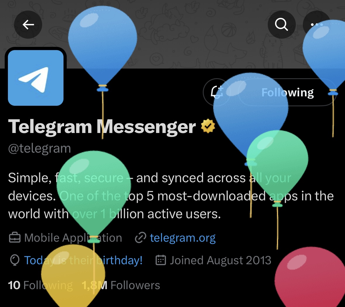 TON Society Europe (@ton_societyeu) on Twitter photo Happy 12th Birthday Telegram 🎉
Since its launch on August 14, 2013, Telegram has transformed the way the world connects — evolving from fast, private chats into a complete ecosystem of channels, bots, Mini Apps and payments. 
Today, Telegram is more than a messenger — it’s a Happy 12th Birthday Telegram 🎉
Since its launch on August 14, 2013, Telegram has transformed the way the world connects — evolving from fast, private chats into a complete ecosystem of channels, bots, Mini Apps and payments. 
Today, Telegram is more than a messenger — it’s a