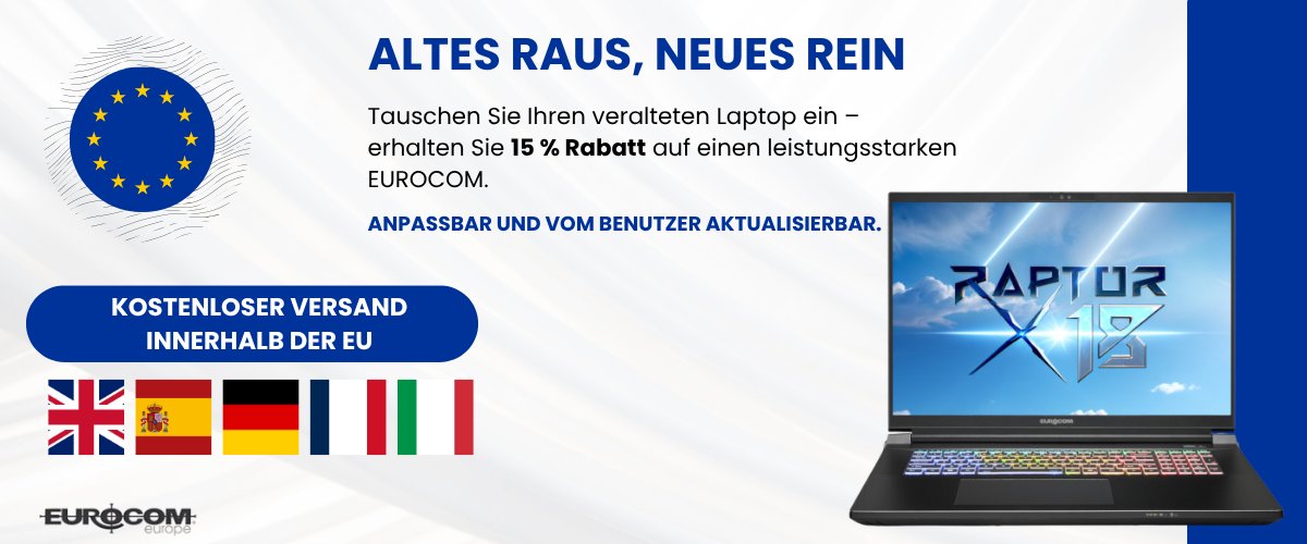 EurocomTech's tweet image. Eurocom launches Laptop Trade in Program in Europe allowing users to replace their old laptops and get them recycled in a socially responsible way. eurocom.com/ec/release(431…