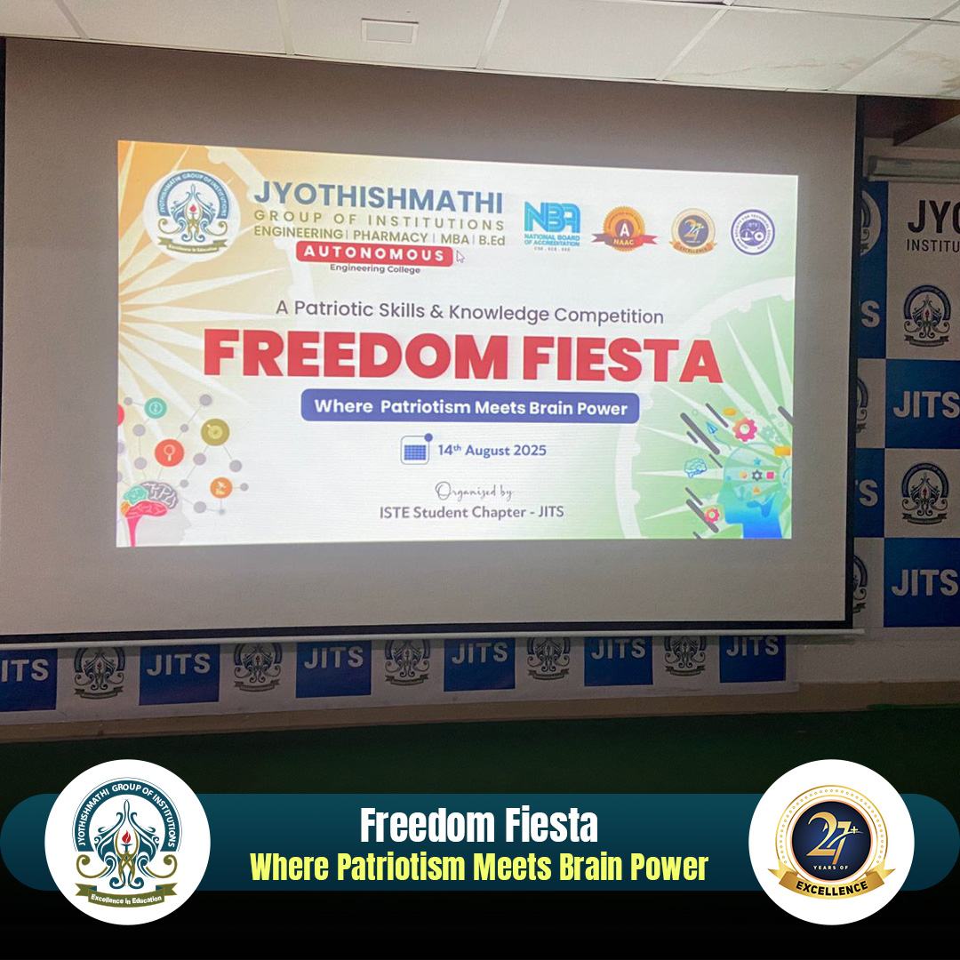 JITS_KNR's tweet photo. 🇮🇳 Freedom Fiesta – Where Patriotism Meets Brain Power 🇮🇳

#FreedomFiesta2025 #PatriotismMeetsBrainPower #JITS #ISTEStudentChapter #IndependenceDayCelebration #TechAndPatriotism #KnowledgeAndPride #EngineeringSpirit #StudentEvents #JITSAutonomous #InspireInnovateImplement https://t.co/oCMXiyBBp2