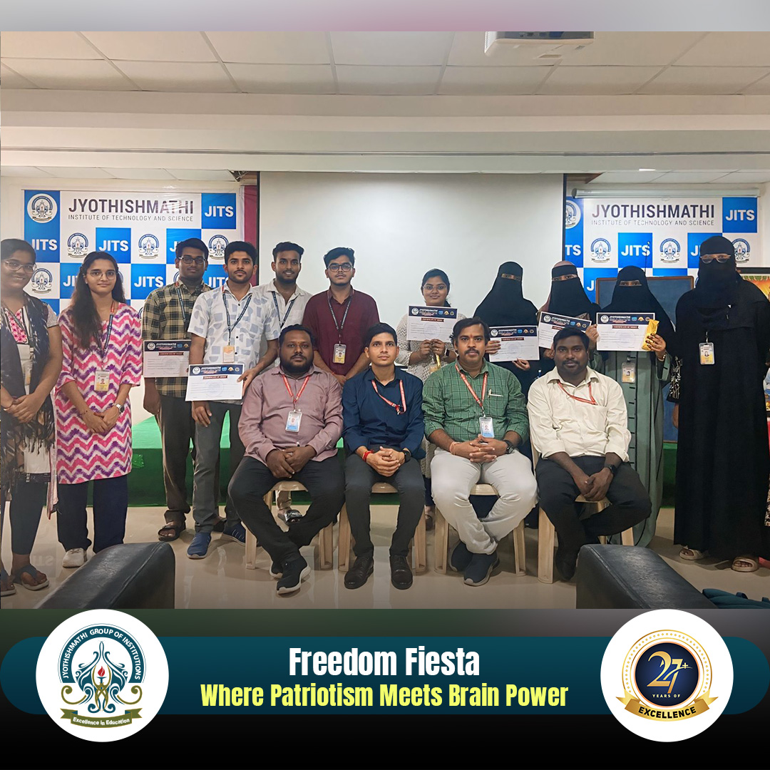 JITS_KNR's tweet photo. 🇮🇳 Freedom Fiesta – Where Patriotism Meets Brain Power 🇮🇳

#FreedomFiesta2025 #PatriotismMeetsBrainPower #JITS #ISTEStudentChapter #IndependenceDayCelebration #TechAndPatriotism #KnowledgeAndPride #EngineeringSpirit #StudentEvents #JITSAutonomous #InspireInnovateImplement https://t.co/oCMXiyBBp2