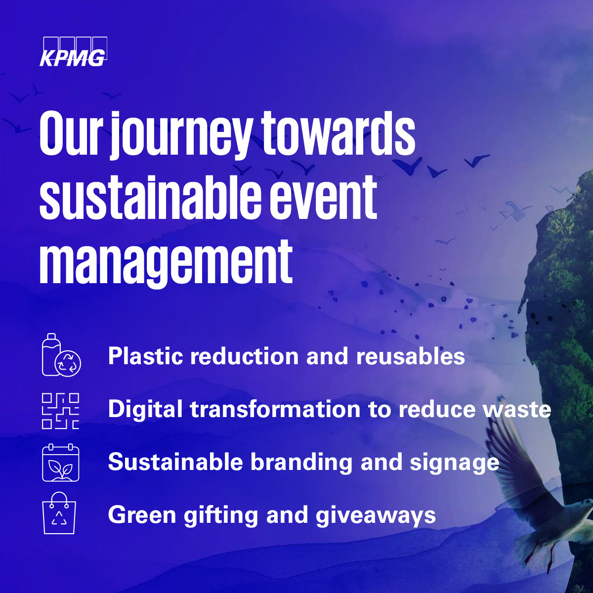 KPMGIndia's tweet image. At @KPMGIndia, our goal is to make our events greener, reduce our carbon footprint, and lead by example in corporate sustainability. We have launched a comprehensive green events initiative with key interventions.

Click here to read in detail social.kpmg/OurImpactPlan2…

#KPMGIMPACT