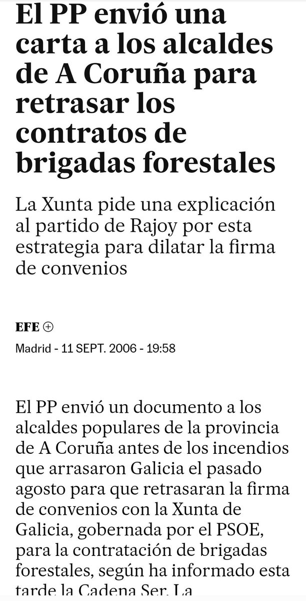 enriquez_fra's tweet photo. Isto era @NunezFeijoo na súa 1 precampanha.
Sendo oposición e en plena vaga de incendios, 2006, presionou aos alcaldes do #PPdg para retrasar os contratos das brigadas para culpar ao bipartito.
Non hai ser máis ruín.
Preguntade nos Peares polos "cizanhas". https://t.co/b7YNFOX8ex