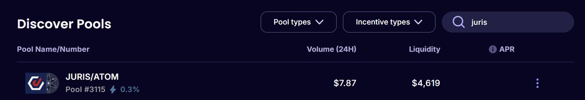 JurisProtocol's tweet photo. $LUNC Community, we are back on @osmosis ๐
In preparation of our @hydromarkets bid, we have opened a fresh new $juris / $atom pool with initial liquidity for our community
Connected with @osmosis team as well to talk about possible collabs ๐
https://t.co/6WHHUHMlLf https://t.co/WvqMniTzvu