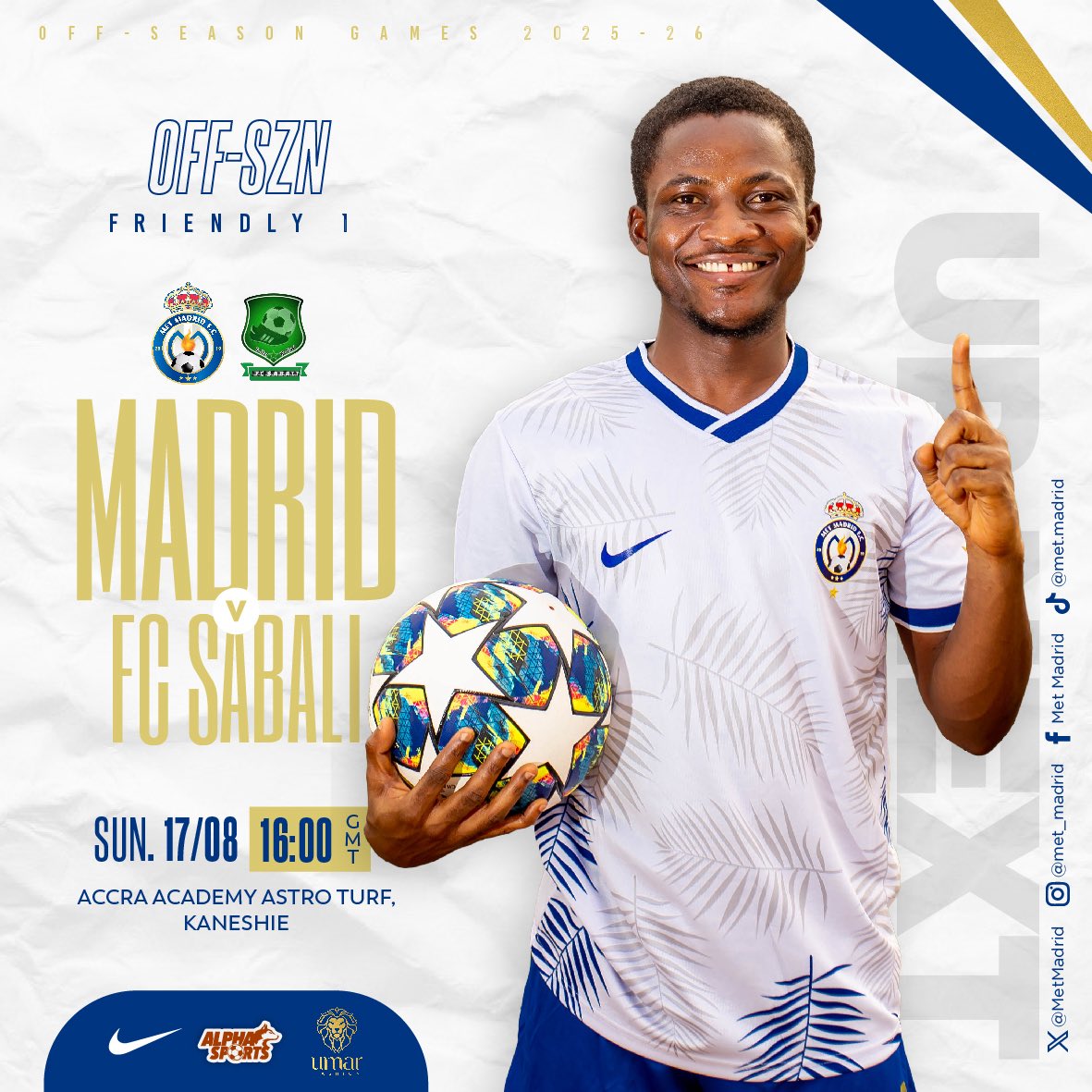 Champions never rest. Fresh off our Superleague Ghana title, we’re back on the pitch for an off-season showdown. Let’s keep the fire burning! 🔥🏆⚽

See you on Sunday