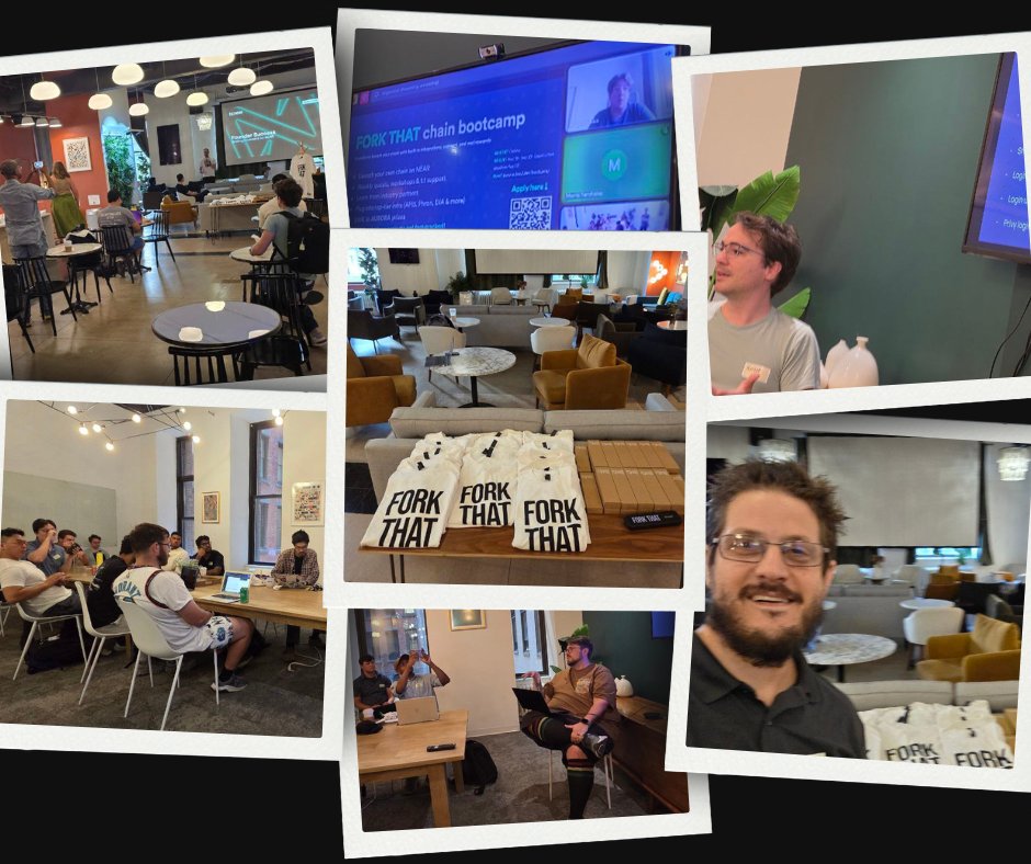 NEAR DevHub (@neardevhub) on Twitter photo NYC Fork That! weekend recap ๐ฝ
Huge thanks to <a href="/yarotska/">Maria Yarotska</a> + the Hackbox crew for driving the day โ and mega shoutouts to <a href="/ThePiVortex/">Owen</a>, <a href="/guillewrotethis/">Guille</a>, Josh Ford, and <a href="/whatismichael_/">Michael Broderick</a> for unlocking builders on intents, shade agents, cross-chain signatures, global contracts, and NYC Fork That! weekend recap ๐ฝ
Huge thanks to <a href="/yarotska/">Maria Yarotska</a> + the Hackbox crew for driving the day โ and mega shoutouts to <a href="/ThePiVortex/">Owen</a>, <a href="/guillewrotethis/">Guille</a>, Josh Ford, and <a href="/whatismichael_/">Michael Broderick</a> for unlocking builders on intents, shade agents, cross-chain signatures, global contracts, and