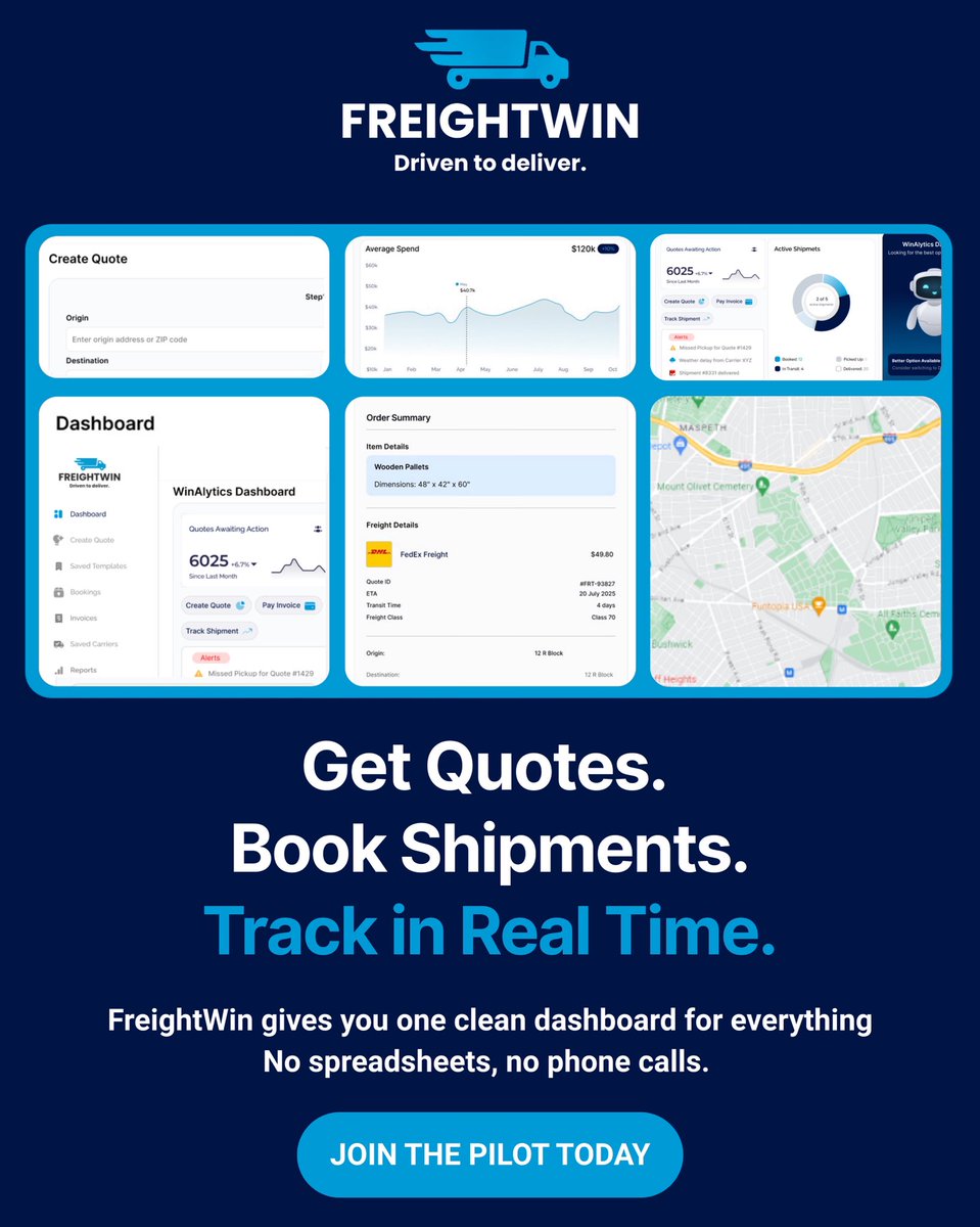 🚨 Still quoting freight the old way?

FreightWin is the smarter way to quote, book, and manage your LTL shipments — purpose-built for small and mid-sized teams.

Apply now for our free pilot: freightwin.co

#freighttech #ltlshipping #freightwin