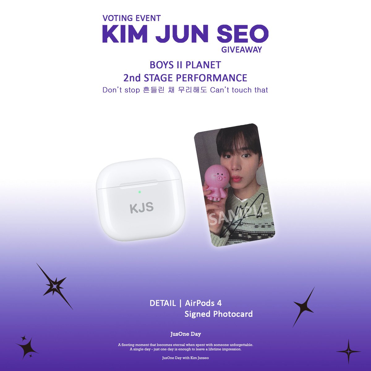 KIM JUNSEO BOYS II PLANET 3차 투표 인증 이벤트
8/15(금) ~ 8/29(금) 오전 10시

1. 게시물 RT하기
2. 투표 인증샷을 아래 댓글로 남기면 참여완료

추첨을 통해 에어팟과 사인포카를 드립니다! 

#김준서 #KIMJUNSEO 
#BOYS2PLANET #보이즈2플래닛 #위아이 #WEi