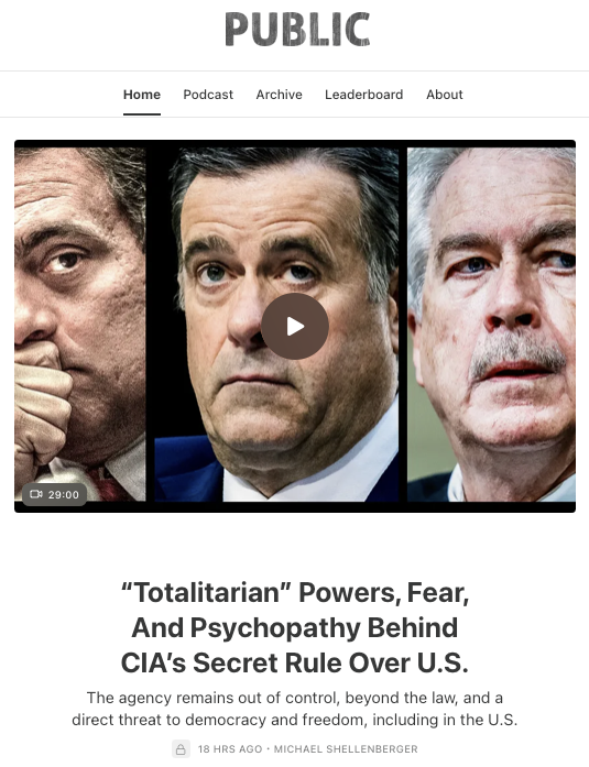 Michael Shellenberger (@shellenberger) on Twitter photo Since its birth in 1947, the CIA has overthrown dozens of governments abroad and, starting in 2016, tried to do here. It spied illegally, manipulated intel, and spread incriminating disinfo to frame President <a href="/realDonaldTrump/">Donald J. Trump</a> as guilty of treason.
Many other bad actors were Since its birth in 1947, the CIA has overthrown dozens of governments abroad and, starting in 2016, tried to do here. It spied illegally, manipulated intel, and spread incriminating disinfo to frame President <a href="/realDonaldTrump/">Donald J. Trump</a> as guilty of treason.
Many other bad actors were