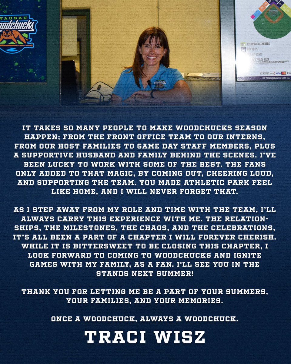 Once a Woodchuck, always a Woodchuck.

Thank you, Traci Wisz!

#BurrowDown #WausauWoodchucks