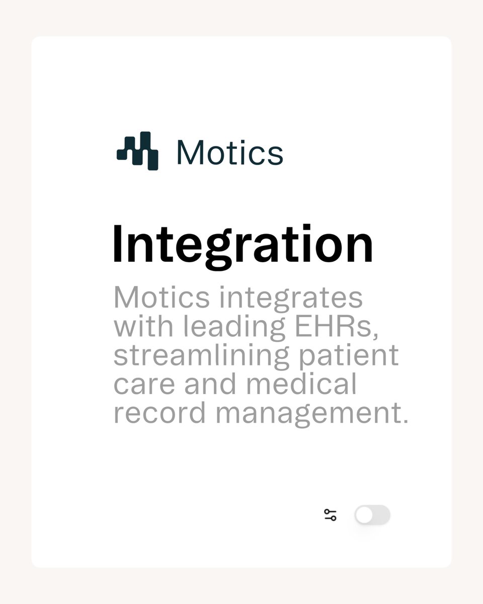 moticsai's tweet photo. Motics integrates with leading EHRs, streamlining patient care and medical record management. https://t.co/acJA1HafZH