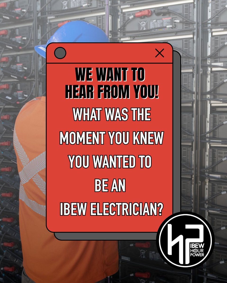 IBEWHourPower's tweet photo. Everyone has a story—and we want to hear yours.

Whether it was your first spark of inspiration or a moment on the job that changed everything, your story could inspire the next generation.
💬 Drop your story in the comments!
#UnionProud #IBEW #IBEWStrong https://t.co/2XCpMAXD6j