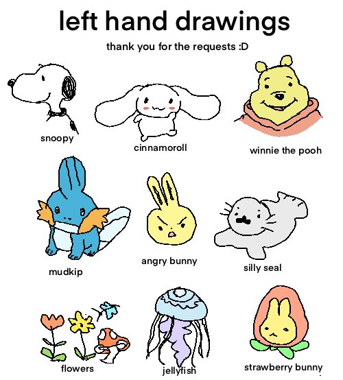 veryluckyclover's tweet photo. asked instagram for drawing requests that would be done with my left hand https://t.co/WJWadDoP8C