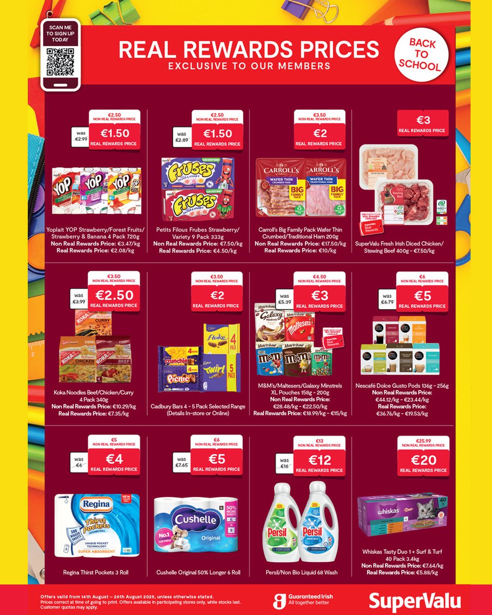 🟥🟧  REAL SAVINGS. REAL DIFFERENCE 🟧🟥

Call in for our latest special offers in store now !

Offers valid Thursday 14th to Wednesday 20th August 2025, unless otherwise stated.
#GarveysSuperValu #Corbally